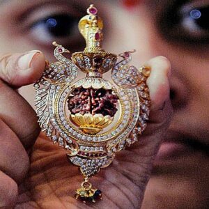 Двимукхи рудракша в ювелирной оправе